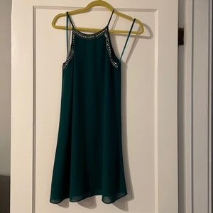Green dress with beading details